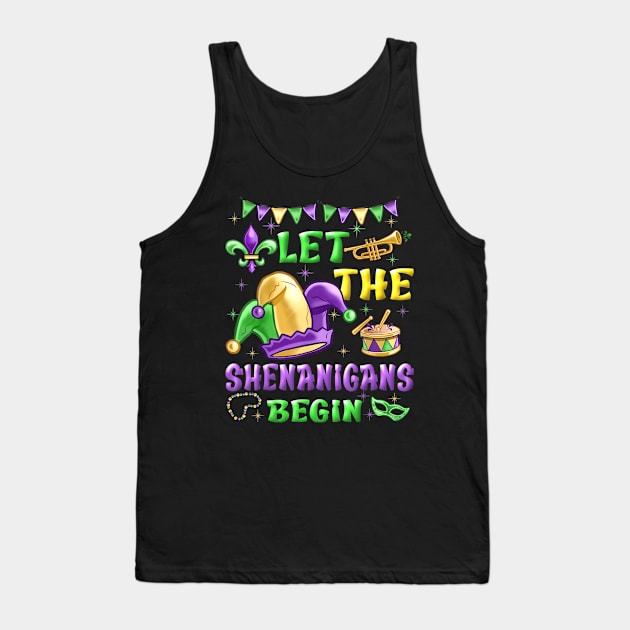 Let The Shenanigans Begin Mardi Gras Tank Top by HBart